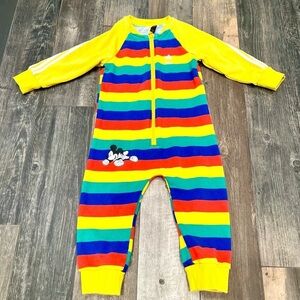 ADIDAS X DISNEY MICKEY MOUSE BODYSUIT OneHR9484 KIDS Sz 4T Stiped One Piece Zip